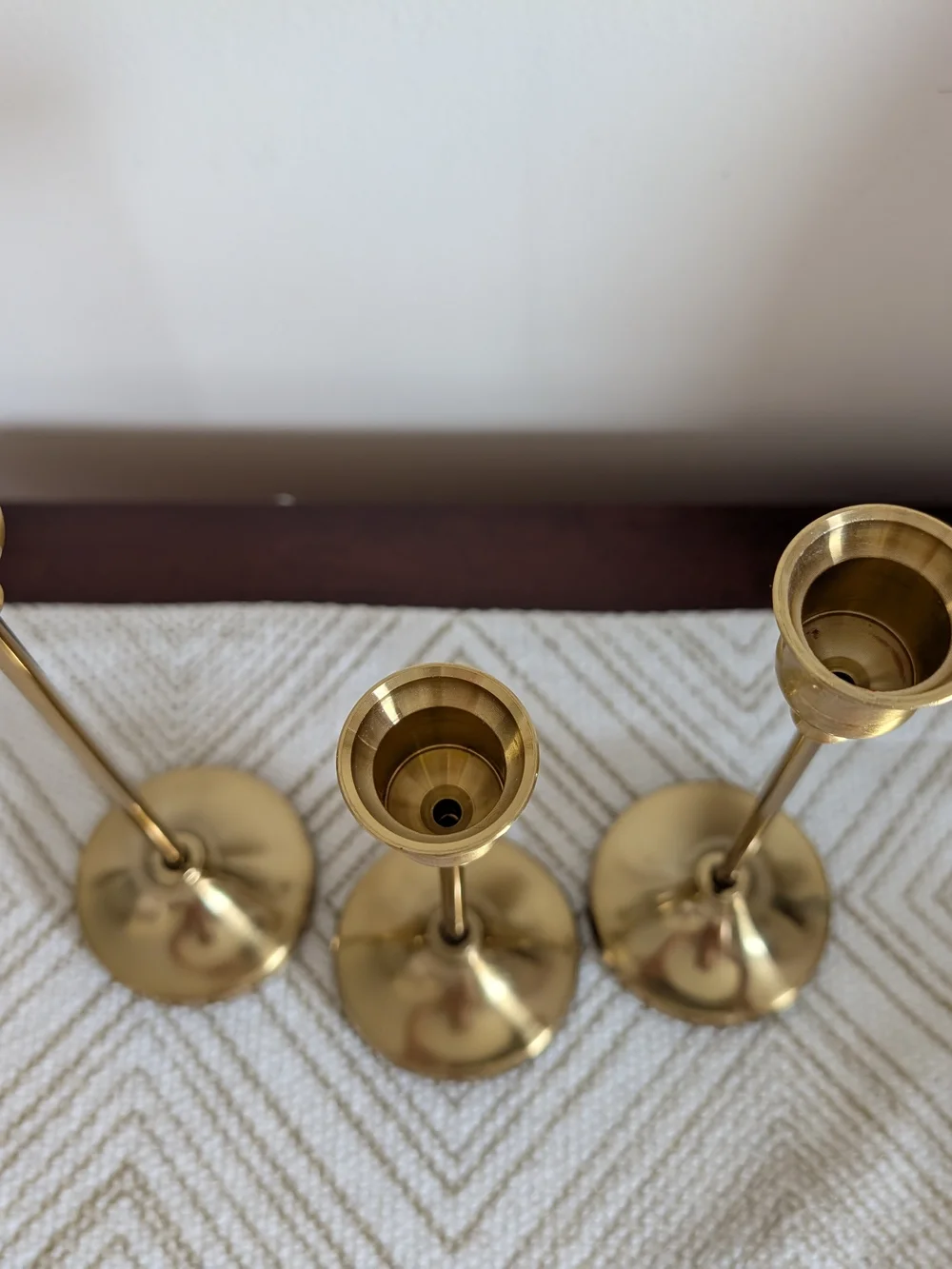 Brass Taper Candle Holders - Set of 3
